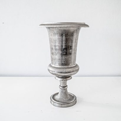 Jarrón metal plata grande