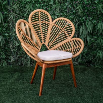 Silla tipo flor rattan