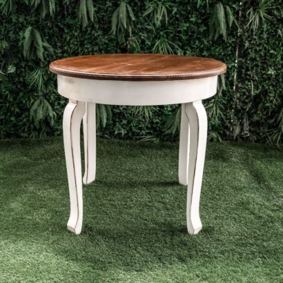 Mesa blanca wash redonda tope natural