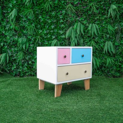 Mesa multicolor 3 gavetas