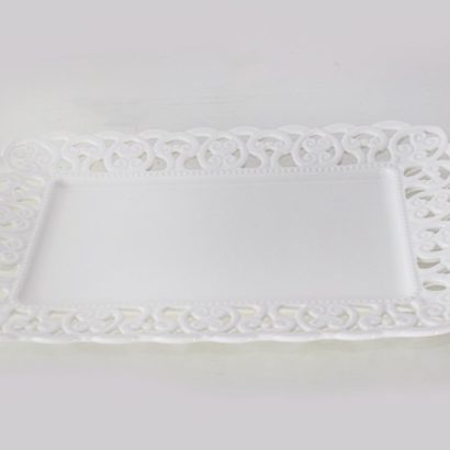Bandeja porcelana blanca festón