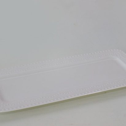 Bandeja rectangular porcelana blanca