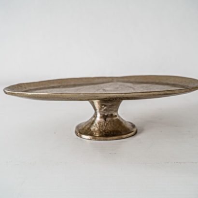 Porta postre metal dorado oval
