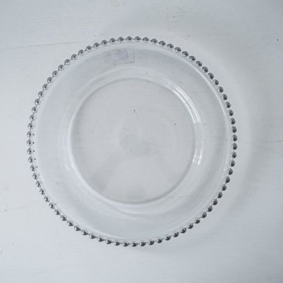 Plato base cristal orilla plata
